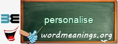 WordMeaning blackboard for personalise